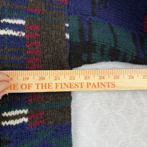 Vtg Hand Knit 100% Wool Crewneck Sweater Mens M USA American Flag Eagle Preppy - Picture 6 of 9